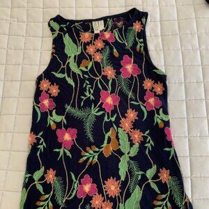 Anthropologie XS Embroidered Sleeveless Top